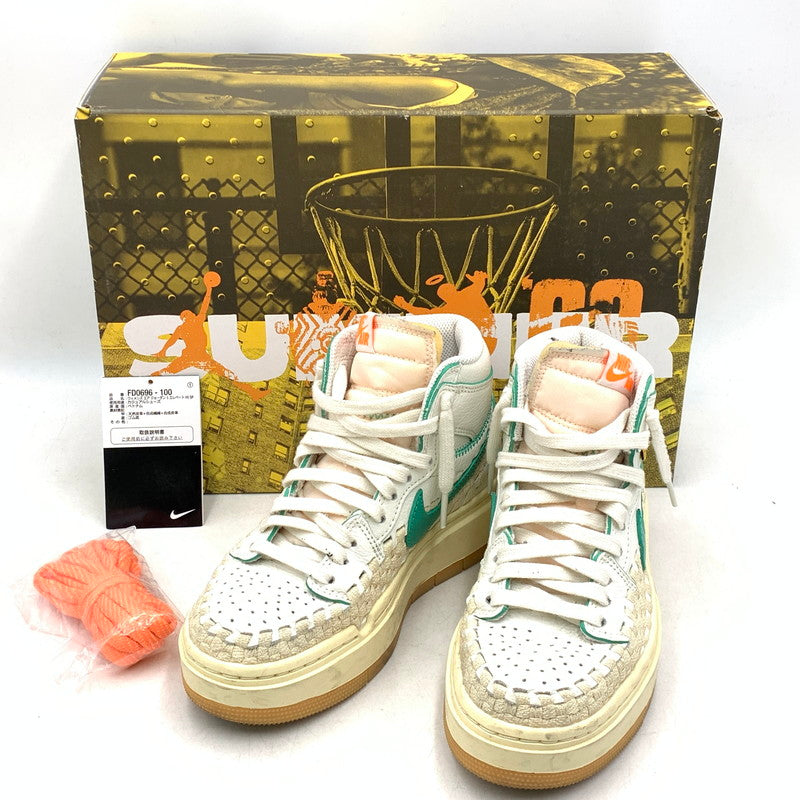 【中古品】【レディース】 NIKE ナイキ × UNION ユニオン × BEPHIES BEAUTY SUPPLY FD0696-100 WOMEN'S AIR JORDAN 1 HIGH ELEVATE SP SUMMER 96 166-260418-ya-06-izu サイズ：22cm カラー：SAIL/KINETIC GREEN-MUSLIN 万代Net店