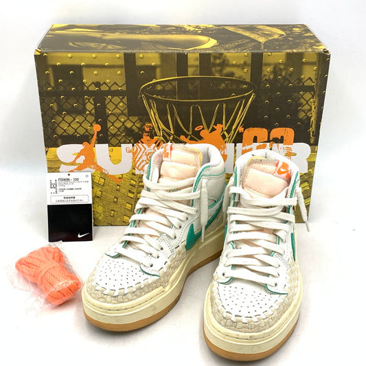 【中古品】【レディース】 NIKE ナイキ × UNION ユニオン × BEPHIES BEAUTY SUPPLY FD0696-100 WOMEN'S AIR JORDAN 1 HIGH ELEVATE SP SUMMER 96 166-260418-ya-06-izu サイズ：22cm カラー：SAIL/KINETIC GREEN-MUSLIN 万代Net店