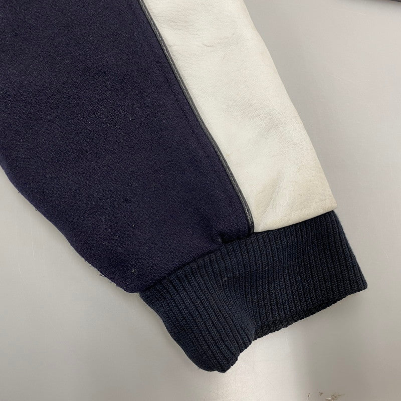 【中古品】【メンズ】 JORDAN BRAND ジョーダン ブランド 20周年モデル 2005 LIMITED EDITION WOOL×LEATHER STADIUM JACKET リミテッド エディション ウール レザー スタジアム ジャケット アウター 146-260418-cs-07-izu サイズ：XXL カラー：ネイビー×ホワイト 万代Net店