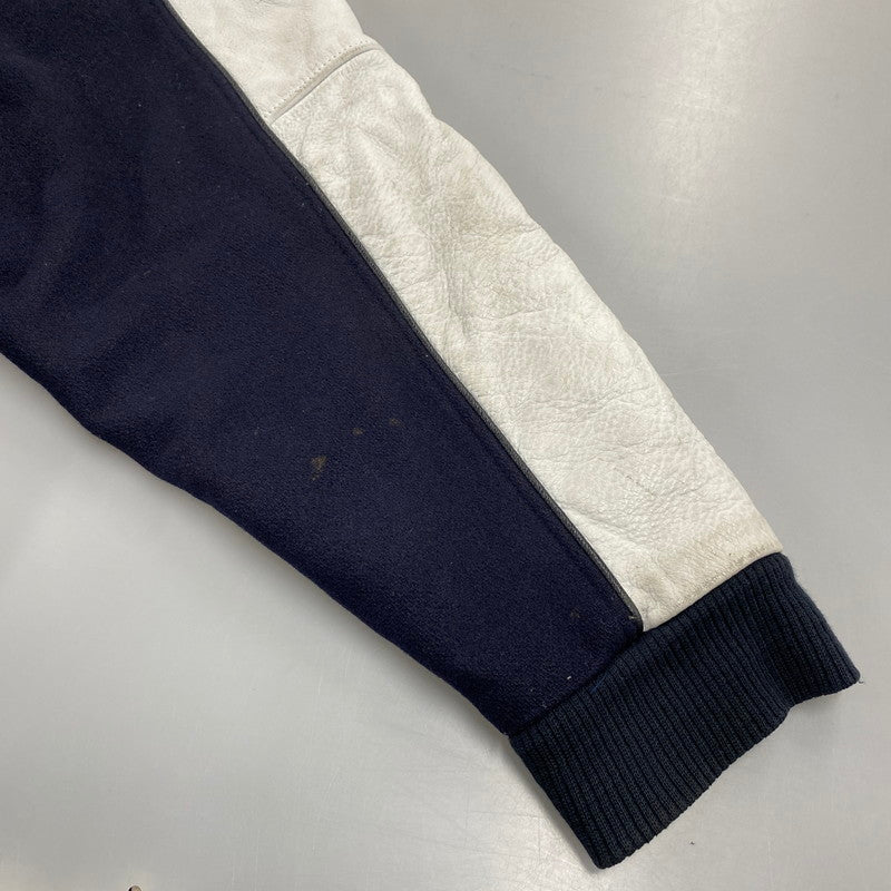 【中古品】【メンズ】 JORDAN BRAND ジョーダン ブランド 20周年モデル 2005 LIMITED EDITION WOOL×LEATHER STADIUM JACKET リミテッド エディション ウール レザー スタジアム ジャケット アウター 146-260418-cs-07-izu サイズ：XXL カラー：ネイビー×ホワイト 万代Net店