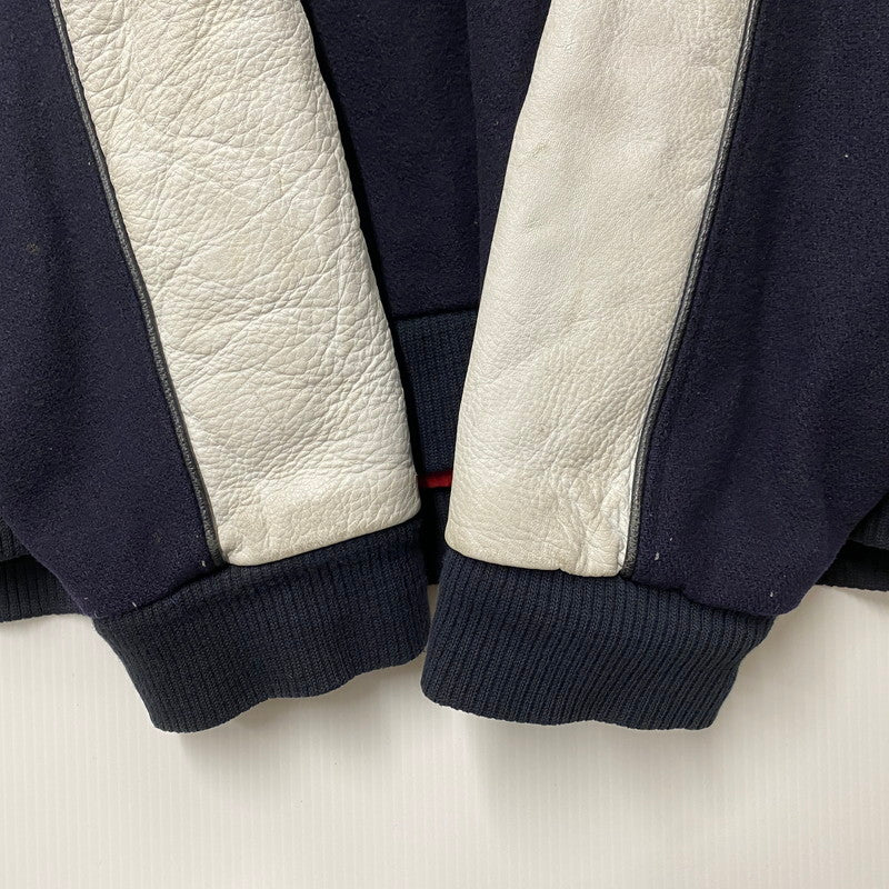 【中古品】【メンズ】 JORDAN BRAND ジョーダン ブランド 20周年モデル 2005 LIMITED EDITION WOOL×LEATHER STADIUM JACKET リミテッド エディション ウール レザー スタジアム ジャケット アウター 146-260418-cs-07-izu サイズ：XXL カラー：ネイビー×ホワイト 万代Net店
