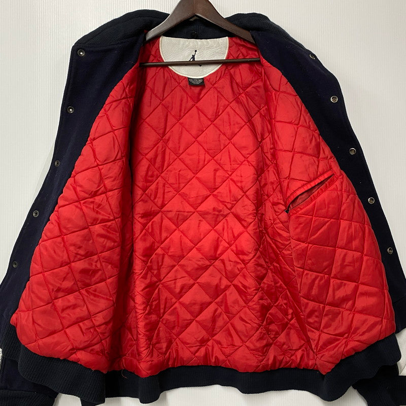 【中古品】【メンズ】 JORDAN BRAND ジョーダン ブランド 20周年モデル 2005 LIMITED EDITION WOOL×LEATHER STADIUM JACKET リミテッド エディション ウール レザー スタジアム ジャケット アウター 146-260418-cs-07-izu サイズ：XXL カラー：ネイビー×ホワイト 万代Net店