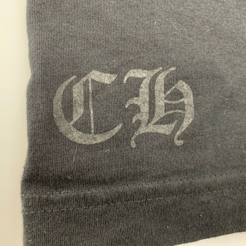 【中古品】【メンズ】 CHROME HEARTS クロムハーツ SCROLL LABEL PRINT T-SHIRT スクロールラベル プリント Tシャツ 半袖 トップス 190-260422-as-04-izu サイズ：XL カラー：ブラック 万代Net店