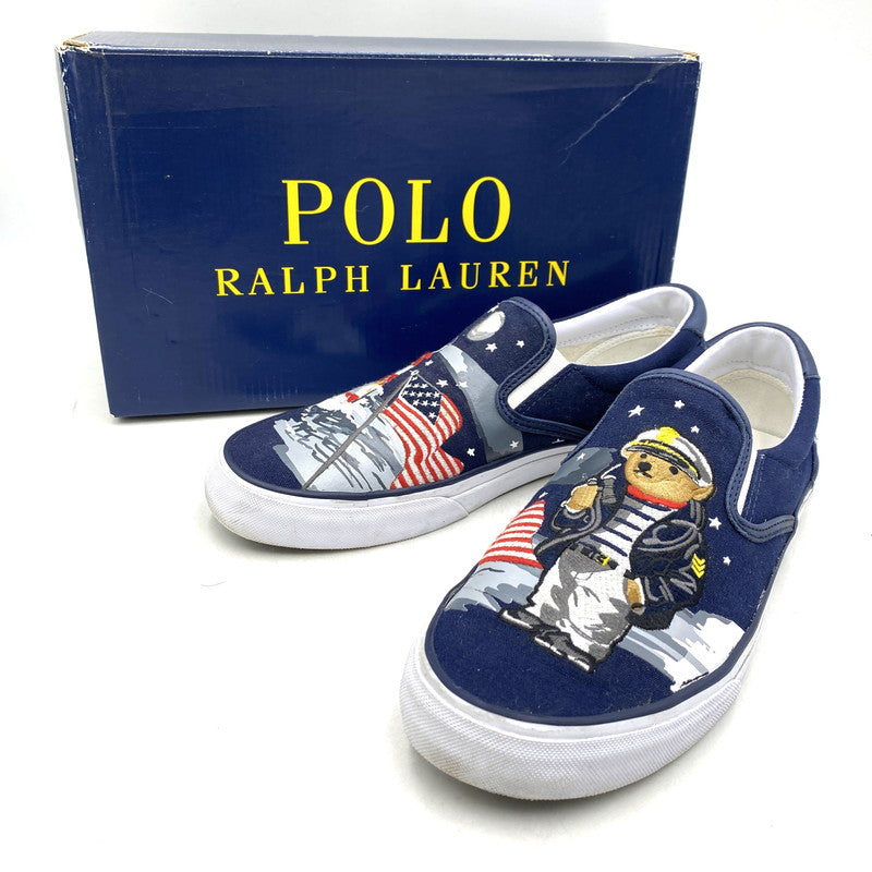 【中古品】【メンズ】 POLO RALPH LAUREN ポロ・ラルフローレン THOMPSON-SK-VLC トンプソン スリッポン スニーカー シューズ 靴 162-260420-as-29-izu サイズ：27.5cm カラー：ネイビー系 万代Net店