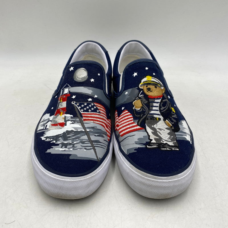 【中古品】【メンズ】 POLO RALPH LAUREN ポロ・ラルフローレン THOMPSON-SK-VLC トンプソン スリッポン スニーカー シューズ 靴 162-260420-as-29-izu サイズ：27.5cm カラー：ネイビー系 万代Net店
