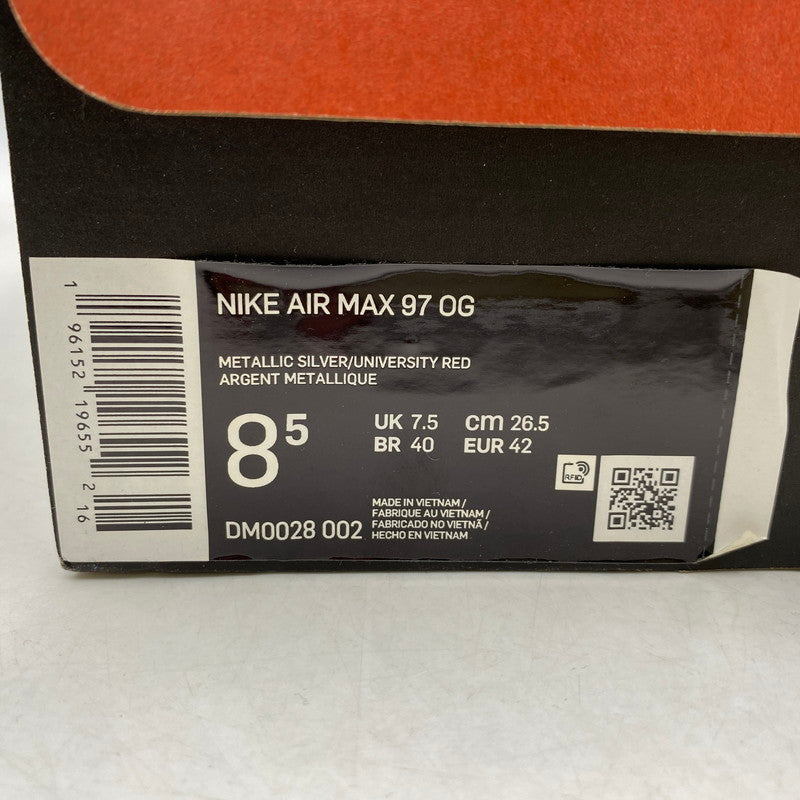 【中古品】【メンズ】 NIKE ナイキ AIR MAX 97 OG DM0028-002 エア マックス 97 OG スニーカー シューズ 靴 160-260420-as-33-izu サイズ：26.5cm カラー：METALLIC SILVER/UNIVERSITY RED 万代Net店