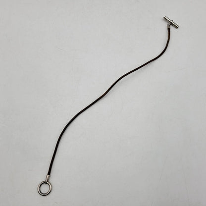 【中古品】【メンズ/レディース】 HERMES エルメス 金具SV グレナン チョーカー ネックレス アクセサリー 182-260419-as-06-izu カラー：シルバー×ブラウン 万代Net店