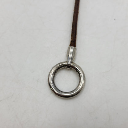 【中古品】【メンズ/レディース】 HERMES エルメス 金具SV グレナン チョーカー ネックレス アクセサリー 182-260419-as-06-izu カラー：シルバー×ブラウン 万代Net店