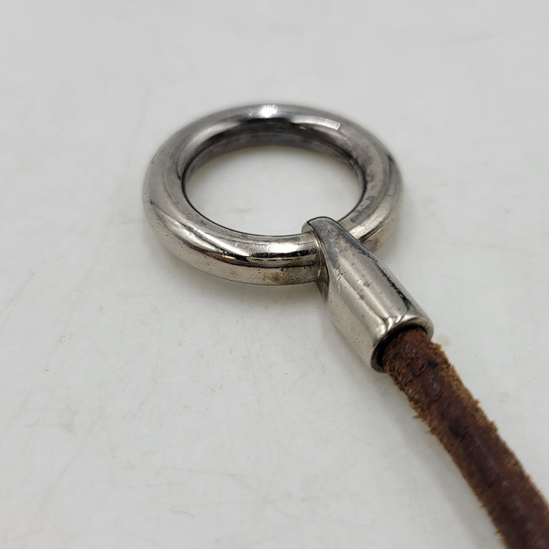 【中古品】【メンズ/レディース】 HERMES エルメス 金具SV グレナン チョーカー ネックレス アクセサリー 182-260419-as-06-izu カラー：シルバー×ブラウン 万代Net店
