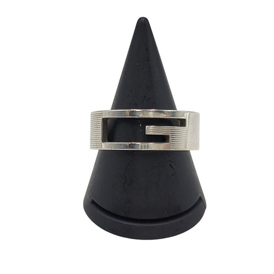 【中古品】【メンズ/レディース】 GUCCI グッチ 925 ブランデッドGリング 指輪 アクセサリー 182-260419-as-21-izu サイズ：21 カラー：シルバー 万代Net店