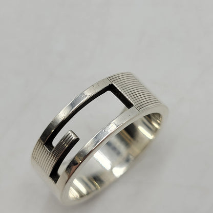 【中古品】【メンズ/レディース】 GUCCI グッチ 925 ブランデッドGリング 指輪 アクセサリー 182-260419-as-21-izu サイズ：21 カラー：シルバー 万代Net店