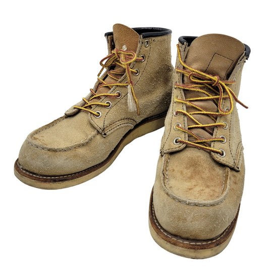 【中古品】【メンズ/レディース】 RED WING レッドウィング 6INCH CLASSIC MOC TOE BOOTS 8173 6インチ クラシック モックトゥ ブーツ USA製 刺繍羽タグ シューズ 靴 164-260419-as-12-izu サイズ：26cm カラー：ベージュ 万代Net店