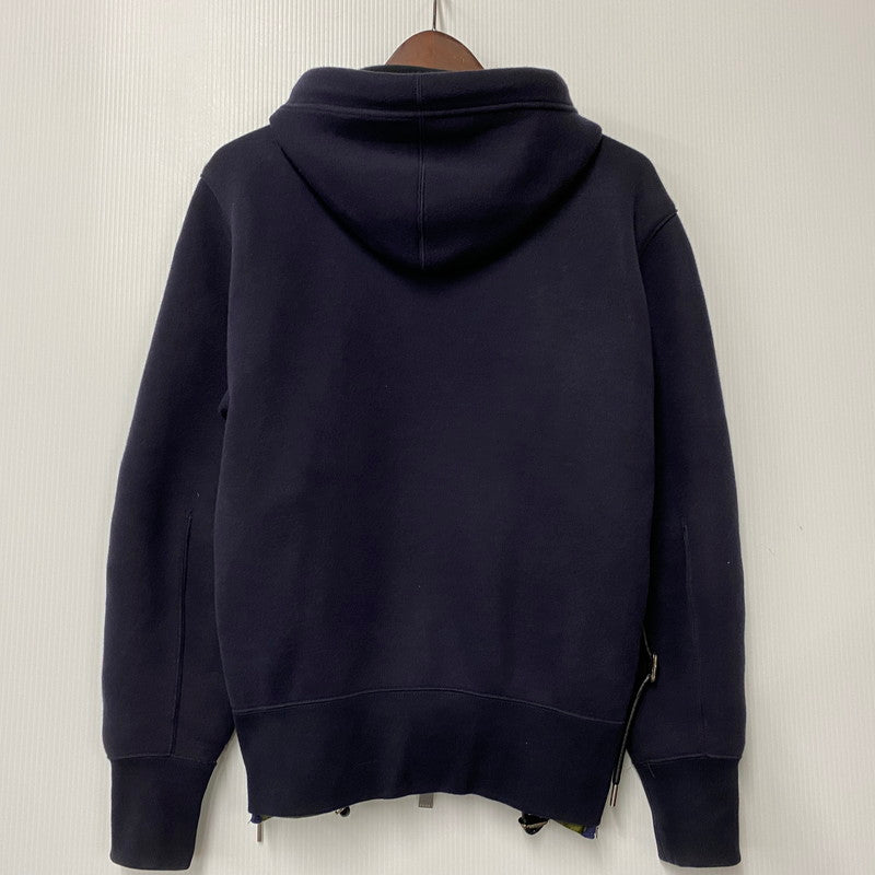 【現状渡し品】【メンズ】 SACAI サカイ 19-04780 19AW SPONGY SWEAT HOODIE スポンジ― スウェット フーディー トップス 長袖 140-260419-cs-04-izu サイズ：1 カラー：ネイビー×オリーブ 万代Net店