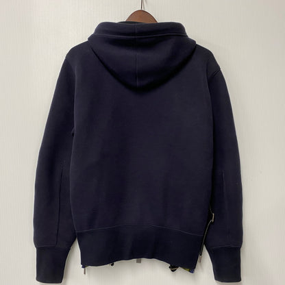 【現状渡し品】【メンズ】 SACAI サカイ 19-04780 19AW SPONGY SWEAT HOODIE スポンジ― スウェット フーディー トップス 長袖 140-260419-cs-04-izu サイズ：1 カラー：ネイビー×オリーブ 万代Net店
