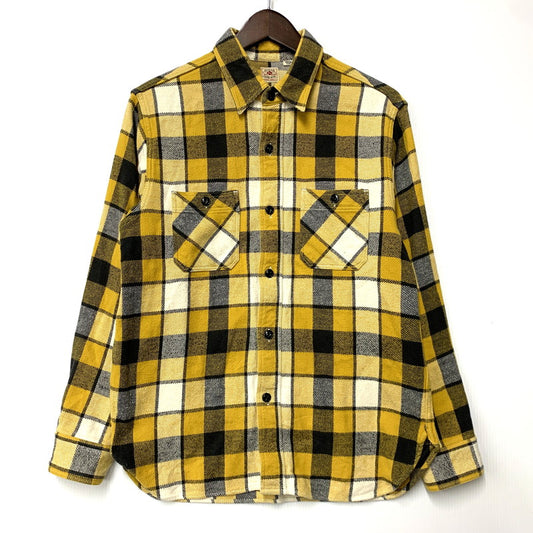 【中古品】【メンズ】 SUGAR CANE シュガーケーン FLANNEL CHECK SHIRT SC27393 フランネル チェック シャツ 長袖 トップス 145-260420-as-19-izu サイズ：M カラー：イエロー系 万代Net店