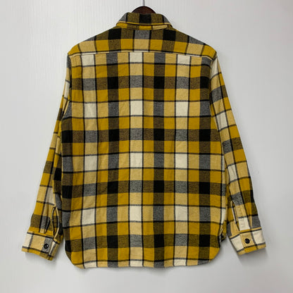 【中古品】【メンズ】 FLANNEL CHECK SHIRT SC27393 フランネル チェック シャツ 長袖 トップス 145-260420-as-19-izu サイズ：M カラー：イエロー系 万代Net店