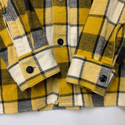 【中古品】【メンズ】 FLANNEL CHECK SHIRT SC27393 フランネル チェック シャツ 長袖 トップス 145-260420-as-19-izu サイズ：M カラー：イエロー系 万代Net店