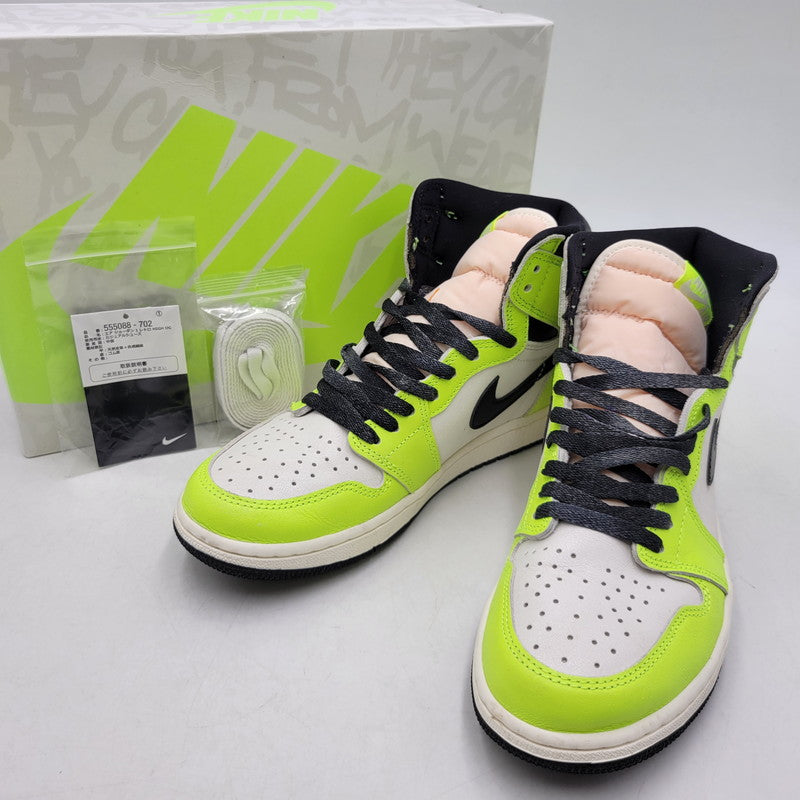 【中古品】【メンズ】 NIKE ナイキ AIR JORDAN 1 RETRO HIGH OG 555088-702 エア ジョーダン 1 レトロ ハイ OG スニーカー シューズ 靴 160-260419-as-19-izu サイズ：27cm カラー：VOLT/BLACK-SAIL 万代Net店