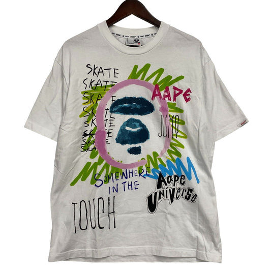 【中古品】【メンズ】 AAPE BY A BATHING APE エーエイプ バイ ア ベイシング エイプ AAPTEM1432XXO AAPE THEME MAIN TEE エーエイプ テーマ メイン Tシャツ トップス 半袖 142-260423-ya-09-izu サイズ：S カラー：WHITE 万代Net店