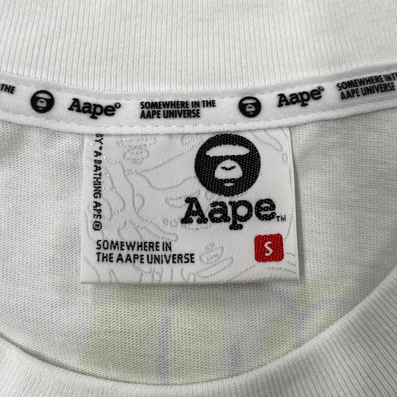 【中古品】【メンズ】 AAPE BY A BATHING APE エーエイプ バイ ア ベイシング エイプ AAPTEM1432XXO AAPE THEME MAIN TEE エーエイプ テーマ メイン Tシャツ トップス 半袖 142-260423-ya-09-izu サイズ：S カラー：WHITE 万代Net店