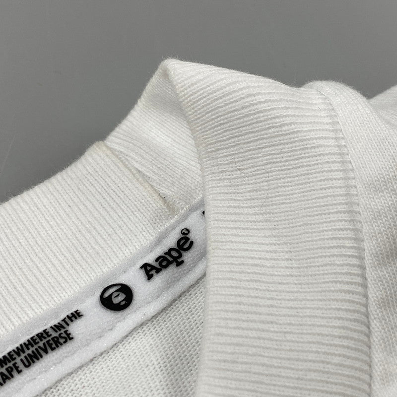 【中古品】【メンズ】 AAPE BY A BATHING APE エーエイプ バイ ア ベイシング エイプ AAPTEM1432XXO AAPE THEME MAIN TEE エーエイプ テーマ メイン Tシャツ トップス 半袖 142-260423-ya-09-izu サイズ：S カラー：WHITE 万代Net店