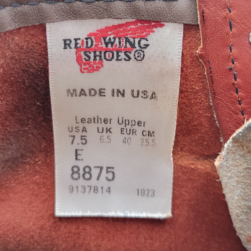 【中古品】【メンズ/レディース】 RED WING レッドウィング 6-INCH CLASSIC MOC 8875 6インチ クラシック モック 復刻 白四角犬タグ USA製 ブーツ シューズ 靴 164-260419-as-24-izu サイズ：25.5cm カラー：ORO RUSSET 万代Net店