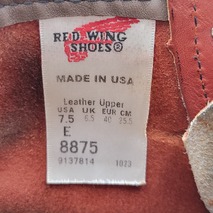 【中古品】【メンズ/レディース】 RED WING レッドウィング 6-INCH CLASSIC MOC 8875 6インチ クラシック モック 復刻 白四角犬タグ USA製 ブーツ シューズ 靴 164-260419-as-24-izu サイズ：25.5cm カラー：ORO RUSSET 万代Net店
