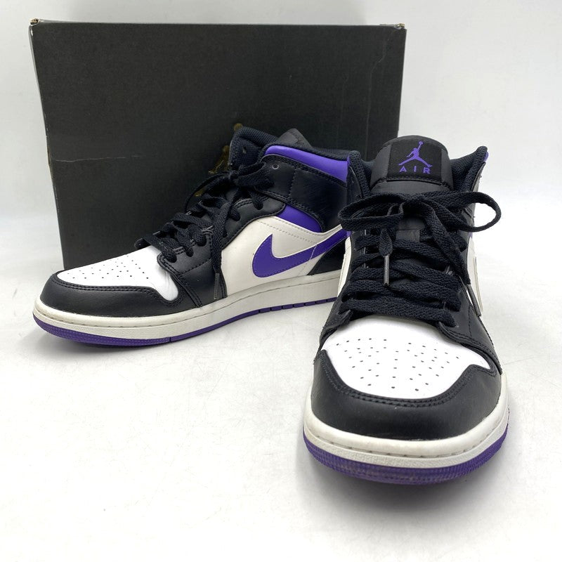 【中古品】【メンズ】 NIKE ナイキ 554724-095 AIR JORDAN 1 MID エア ジョーダン ワン ミッド スニーカー シューズ 靴 160-260421-cs-02-izu サイズ：27.0cm カラー：BLACK/DARK IRIS-WHITE 万代Net店