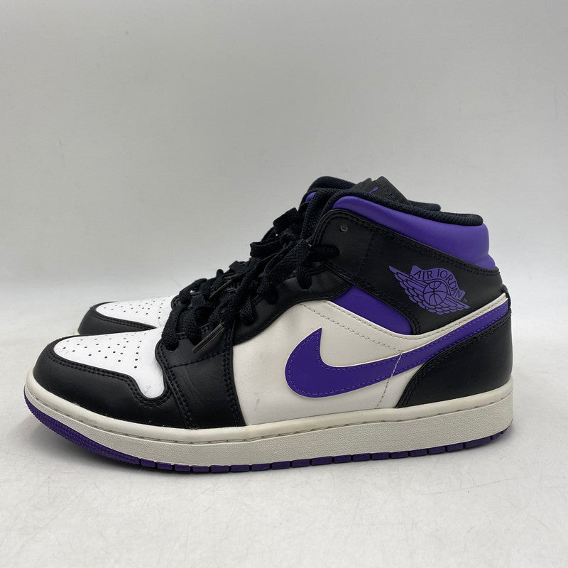 【中古品】【メンズ】 NIKE ナイキ 554724-095 AIR JORDAN 1 MID エア ジョーダン ワン ミッド スニーカー シューズ 靴 160-260421-cs-02-izu サイズ：27.0cm カラー：BLACK/DARK IRIS-WHITE 万代Net店