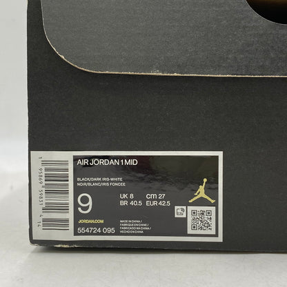 【中古品】【メンズ】 NIKE ナイキ 554724-095 AIR JORDAN 1 MID エア ジョーダン ワン ミッド スニーカー シューズ 靴 160-260421-cs-02-izu サイズ：27.0cm カラー：BLACK/DARK IRIS-WHITE 万代Net店