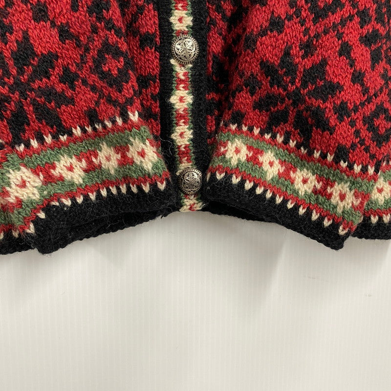 【中古品】【メンズ】 L.L.BEAN エルエルビーン 80S USA製 NORDIC CARDIGAN ノルディック カーディガン トップス ニット 146-260423-ya-12-izu サイズ：M カラー：レッド 万代Net店