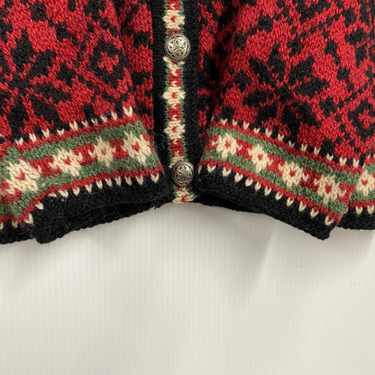 【中古品】【メンズ】 L.L.BEAN エルエルビーン 80S USA製 NORDIC CARDIGAN ノルディック カーディガン トップス ニット 146-260423-ya-12-izu サイズ：M カラー：レッド 万代Net店