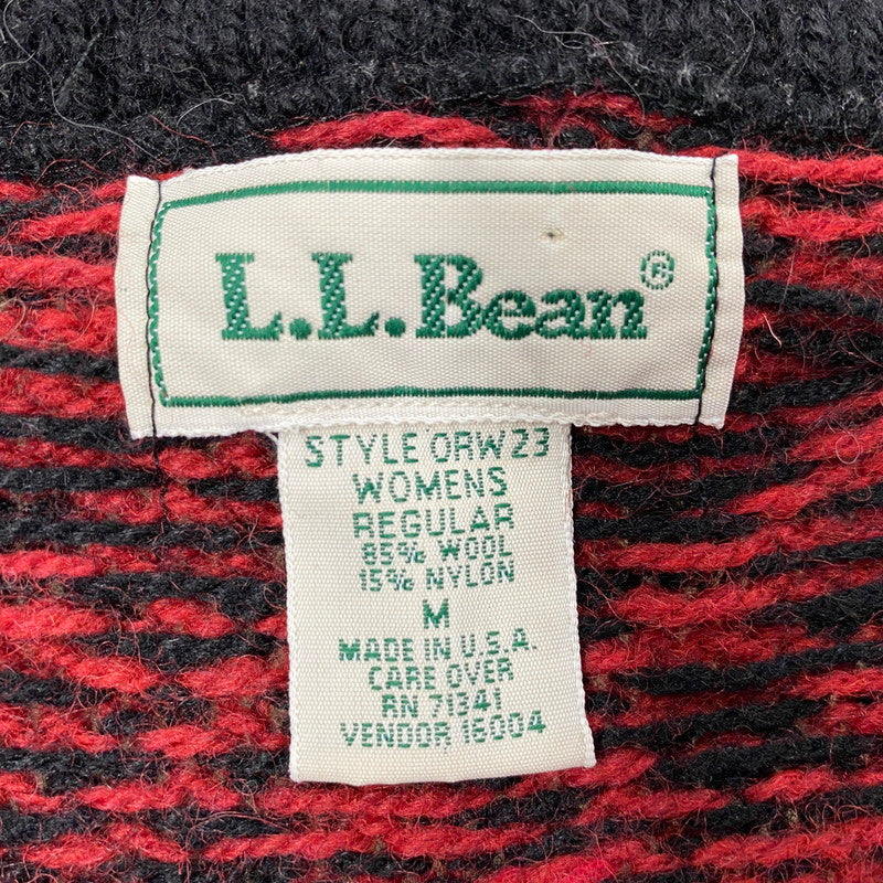 【中古品】【メンズ】 L.L.BEAN エルエルビーン 80S USA製 NORDIC CARDIGAN ノルディック カーディガン トップス ニット 146-260423-ya-12-izu サイズ：M カラー：レッド 万代Net店