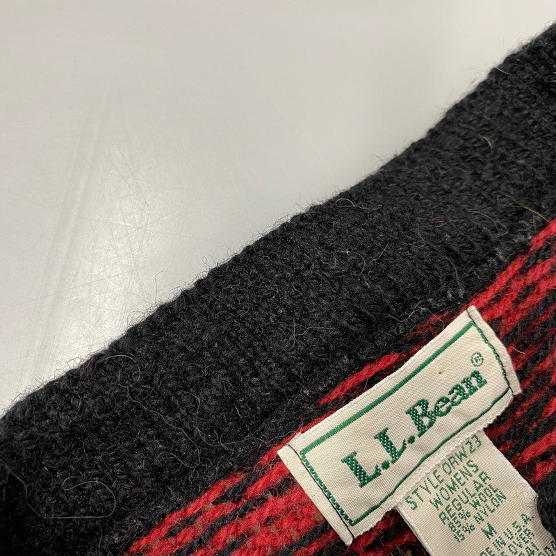 【中古品】【メンズ】 L.L.BEAN エルエルビーン 80S USA製 NORDIC CARDIGAN ノルディック カーディガン トップス ニット 146-260423-ya-12-izu サイズ：M カラー：レッド 万代Net店