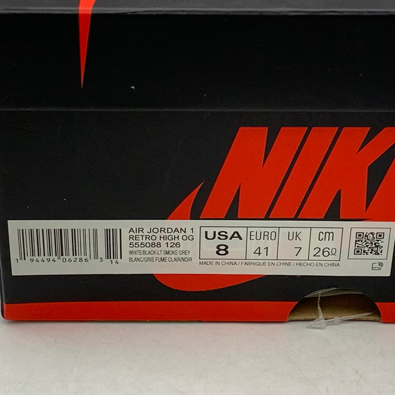 【中古品】【メンズ/レディース】 NIKE ナイキ 555088-126 AIR JORDAN エア ジョーダン 1 HIGH ハイ OG オージー スニーカー シューズ 靴 160-260421-ya-02-izu サイズ：26cm カラー：WHITE/BLACK/LIGHT SMOKE GREY 万代Net店