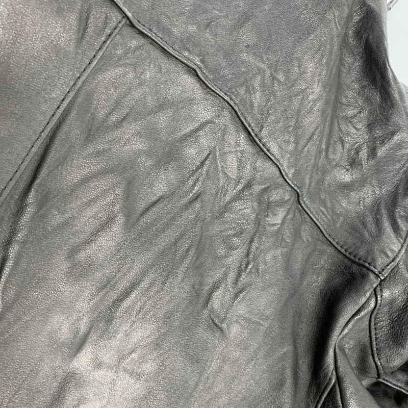 【中古品】【メンズ】 BLACK LABEL CRESTBRIDGE ブラックレーベル クレストブリッジ 51F01-601-09 LEATHER SINGLE RIDERS JACKET レザーシングル ライダース ジャケット アウター 141-260421-ya-05-izu サイズ：L カラー：BLACK 万代Net店
