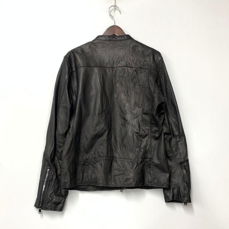 【中古品】【メンズ】 BLACK LABEL CRESTBRIDGE ブラックレーベル クレストブリッジ 51F01-601-09 LEATHER SINGLE RIDERS JACKET レザーシングル ライダース ジャケット アウター 141-260421-ya-05-izu サイズ：L カラー：BLACK 万代Net店
