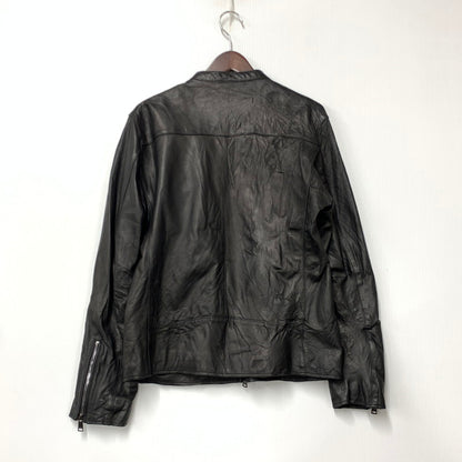 【中古品】【メンズ】 BLACK LABEL CRESTBRIDGE ブラックレーベル クレストブリッジ 51F01-601-09 LEATHER SINGLE RIDERS JACKET レザーシングル ライダース ジャケット アウター 141-260421-ya-05-izu サイズ：L カラー：BLACK 万代Net店