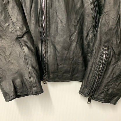 【中古品】【メンズ】 BLACK LABEL CRESTBRIDGE ブラックレーベル クレストブリッジ 51F01-601-09 LEATHER SINGLE RIDERS JACKET レザーシングル ライダース ジャケット アウター 141-260421-ya-05-izu サイズ：L カラー：BLACK 万代Net店