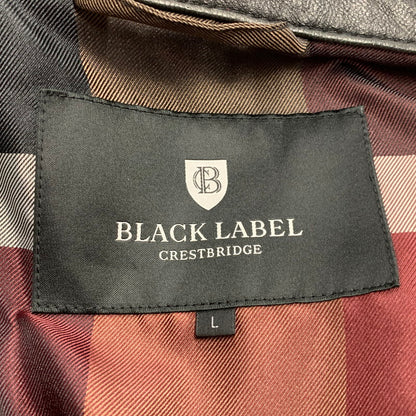 【中古品】【メンズ】 BLACK LABEL CRESTBRIDGE ブラックレーベル クレストブリッジ 51F01-601-09 LEATHER SINGLE RIDERS JACKET レザーシングル ライダース ジャケット アウター 141-260421-ya-05-izu サイズ：L カラー：BLACK 万代Net店