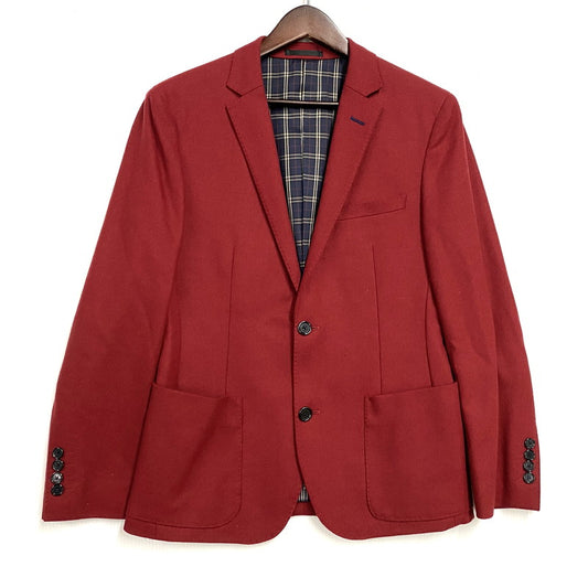 【中古品】【レディース】 BURBERRY BLACK LABEL バーバリーブラックレーベル D1E12-808-16 WOOL ウール 2B TAILORED JACKET テーラード ジャケット アウター 168-260423-ya-08-izu サイズ：S カラー：RED 万代Net店