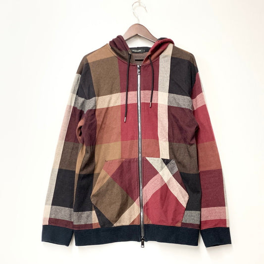 【中古品】【メンズ】 BLACK LABEL CRESTBRIDGE ブラックレーベル クレストブリッジ 51P52-852-15 CHECK FULLZIP HOODIE チェック フルジップ フーディ トップス 長袖 141-260421-ya-04-izu サイズ：L カラー：マルチ 万代Net店