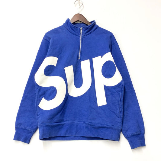 【中古品】【メンズ】 Supreme シュプリーム 15AW BIG SUP LOGO HALF ZIP SWEAT ビッグ サップ ロゴ ハーフ ジップ スウェット トップス 長袖 149-260421-ya-09-izu サイズ：M カラー：BLUE 万代Net店