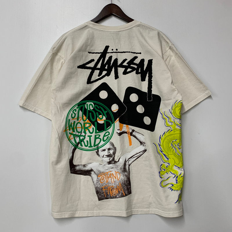 【中古品】【メンズ】 STUSSY ステューシー STRIKE PIGMENT DYED TEE 1904951 ストライク ピグメントダイ Tシャツ 半袖 トップス 142-260422-as-11-izu サイズ：L カラー：ナチュラル 万代Net店