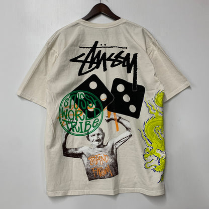 【中古品】【メンズ】 STUSSY ステューシー STRIKE PIGMENT DYED TEE 1904951 ストライク ピグメントダイ Tシャツ 半袖 トップス 142-260422-as-11-izu サイズ：L カラー：ナチュラル 万代Net店
