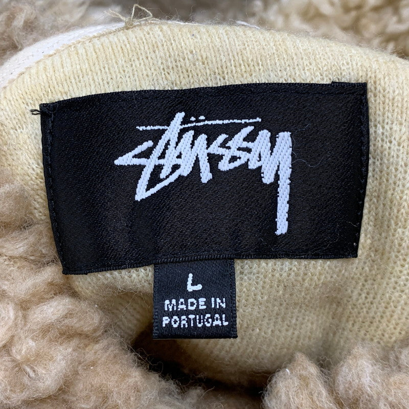 【中古品】【メンズ】 STUSSY ステューシー 118519 BRONSON SHERPA HOODIE ブロンソン シェルパ フーディ トップス 長袖 142-260421-ya-03-izu サイズ：L カラー：BEIGE 万代Net店