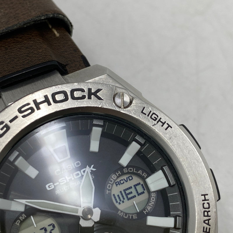 【現状渡し品】【メンズ/レディース】 G-SHOCK ジーショック G-STEEL TOUGH SOLAR WATCH GST-W130L タフソーラー 腕時計 196-260422-as-14-izu カラー：シルバー×ブラック×ブラウン 万代Net店