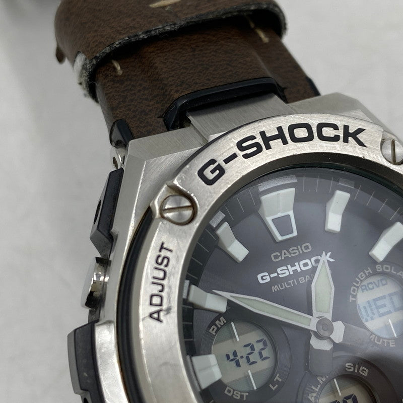 【現状渡し品】【メンズ/レディース】 G-SHOCK ジーショック G-STEEL TOUGH SOLAR WATCH GST-W130L タフソーラー 腕時計 196-260422-as-14-izu カラー：シルバー×ブラック×ブラウン 万代Net店