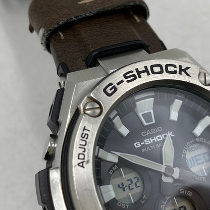 【現状渡し品】【メンズ/レディース】 G-SHOCK ジーショック G-STEEL TOUGH SOLAR WATCH GST-W130L タフソーラー 腕時計 196-260422-as-14-izu カラー：シルバー×ブラック×ブラウン 万代Net店