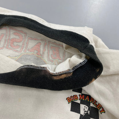 【現状渡し品】【メンズ】 ANVIL アンビル USA製 BOB MARLEY EASY SKANKING RINGER TEE ボブ・マーリー リンガー Tシャツ トップス 半袖 146-260424-kh-03-izu サイズ：XL カラー：ホワイト 万代Net店